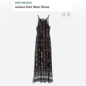 Beautiful black and white maxi dress with halter neckline